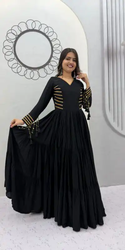 PC 590 Black in Color Pure Cotton ace Work Gown . Wedding, Party, Festive, Events Get it for ₹2449. Delivery 4-6 Working Days. Best Online Shop now. | Gowns, Bollywood Gowns, Creative Gowns, Designer Gowns, Embroidered Gowns, Party Wear Gowns