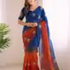 SC 1052 Blue Fendy Silk Saree Perfect for Wedding, Party, Baby Shower, Pongal, Housewarming – . Available at ₹1799 only. Delivery 4-6 Working Days. | Sarees, Bollywood Sarees, Creative Sarees, Designer Sarees, Embroidered Sarees, Ethnic Saree, Modern Digital sarees, Party Wear Sarees