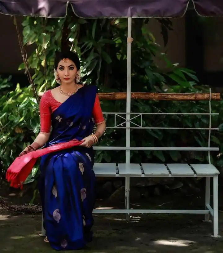 KP 2053 Blue in Soft Lichi Silk Jacquard Work Designer Work Saree . Exclusive Offer ₹1249. Delivery 4-6 Working Days. Shop now. | Sarees, Bollywood Sarees, Creative Sarees, Designer Sarees, Embroidered Sarees, Ethnic Saree, Modern Digital sarees, Party Wear Sarees