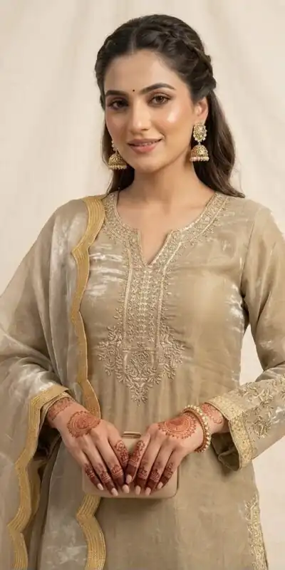 LG 2123 Golden Fendy Salwar Suit with Embroidery Work & Sequins Work. Exclusive Offer ₹2099. Delivery 4-6 Working Days. Shop now. | Jump Suits, Salwar suit, Designer Suits, Casual Suits, Creative suits, Palazzo Suits, Party Wear Suits, Patiala Suits, Straight Suits