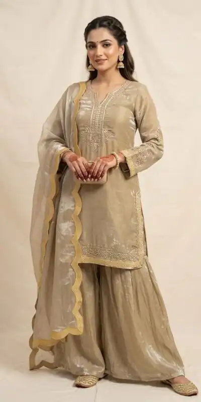 LG 2123 Golden Fendy Salwar Suit with Embroidery Work & Sequins Work. Exclusive Offer ₹2099. Delivery 4-6 Working Days. Shop now. | Jump Suits, Salwar suit, Designer Suits, Casual Suits, Creative suits, Palazzo Suits, Party Wear Suits, Patiala Suits, Straight Suits