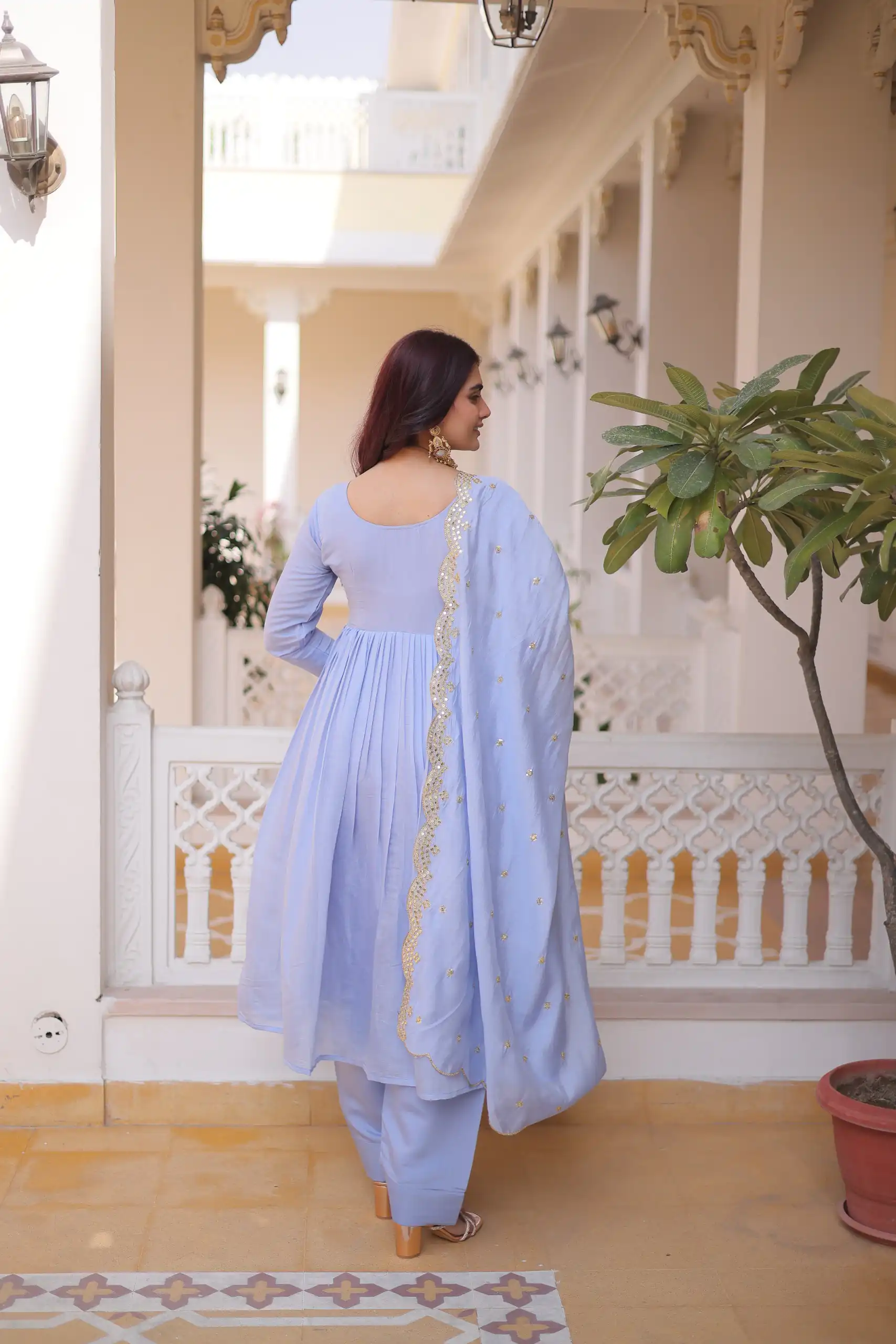 KA 1241 Lavender Roman Silk Gown. Perfect for Wedding, Party, Traditional Day, Sangeet, Pongal – Exclusive Offer ₹2599. Delivery 4-6 Working Days. Shop now | Gowns, Bollywood Gowns, Creative Gowns, Designer Gowns, Embroidered Gowns, Party Wear Gowns