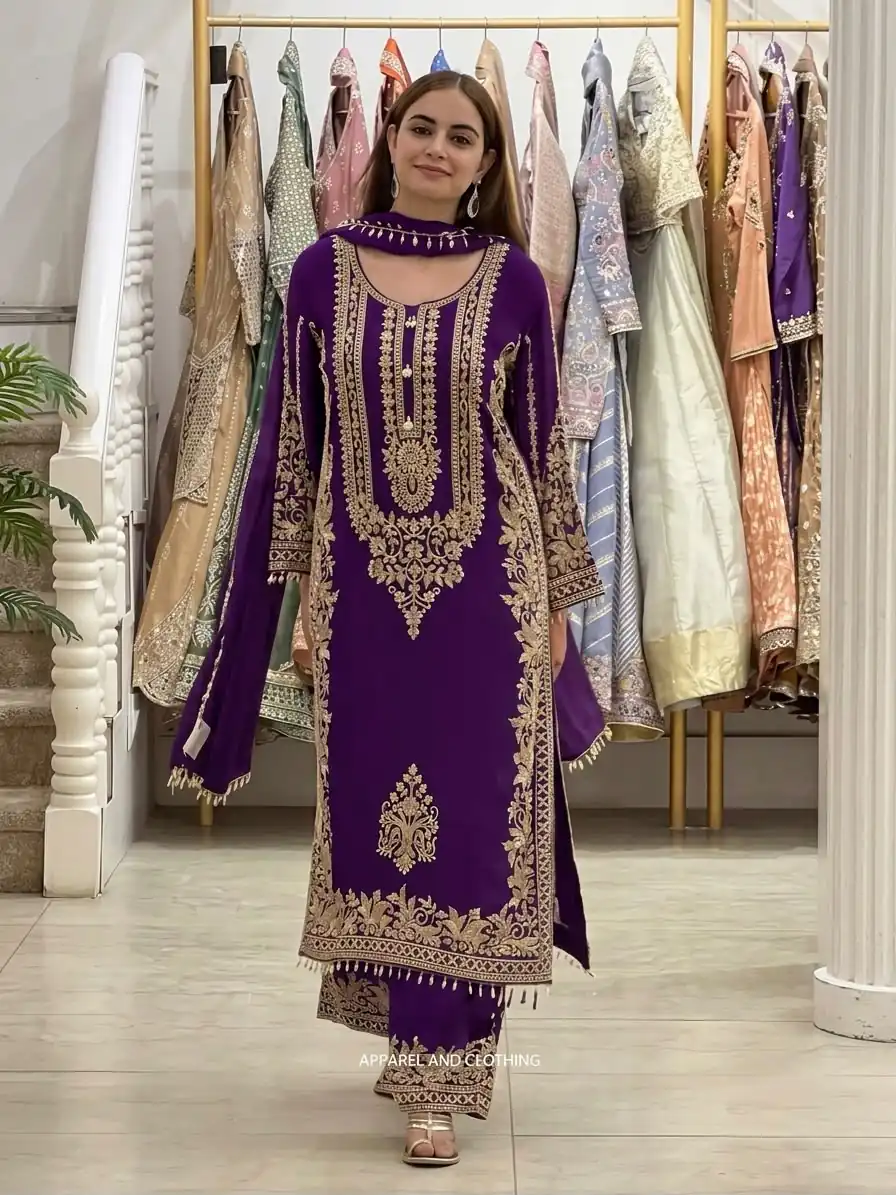 SR 1716 Purple Colour Faux Georgette Salwar Suit with Lace Work. Introductory Price ₹2449. Delivery 4-6 Working Days. Shop now. | Jump Suits, Salwar suit, Designer Suits, Casual Suits, Creative suits, Palazzo Suits, Party Wear Suits, Patiala Suits, Straight Suits
