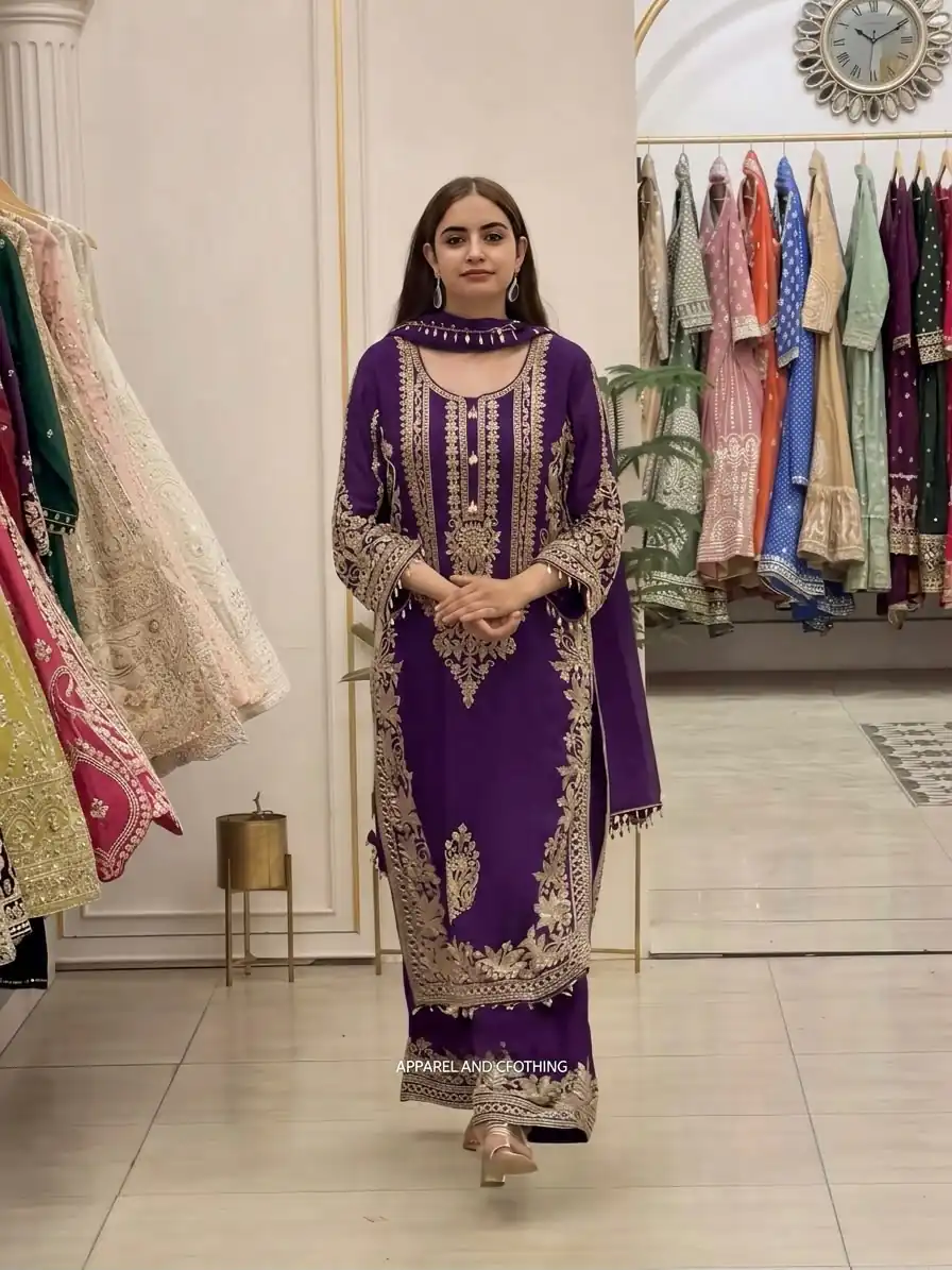 SR 1716 Purple Colour Faux Georgette Salwar Suit with Lace Work. Introductory Price ₹2449. Delivery 4-6 Working Days. Shop now. | Jump Suits, Salwar suit, Designer Suits, Casual Suits, Creative suits, Palazzo Suits, Party Wear Suits, Patiala Suits, Straight Suits