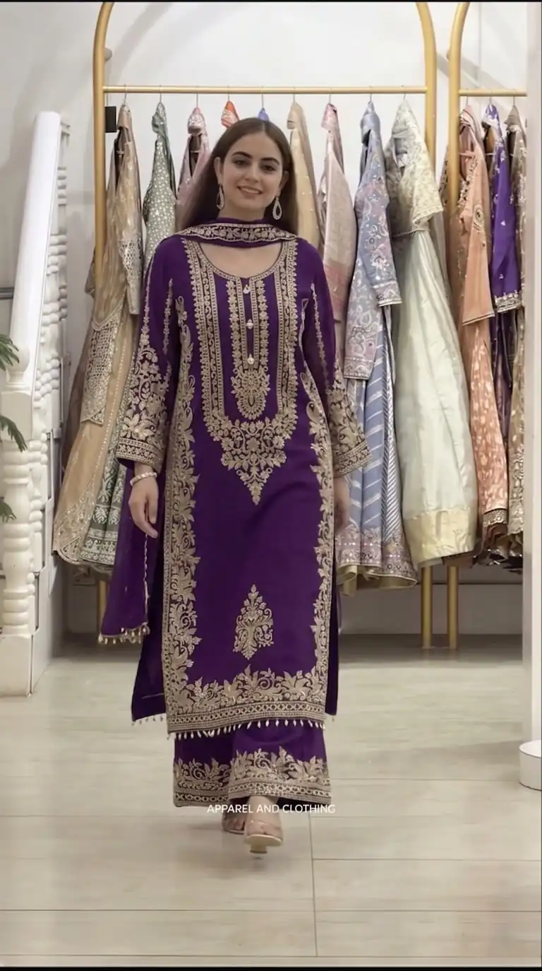 SR 1716 Purple Colour Faux Georgette Salwar Suit with Lace Work. Introductory Price ₹2449. Delivery 4-6 Working Days. Shop now. | Jump Suits, Salwar suit, Designer Suits, Casual Suits, Creative suits, Palazzo Suits, Party Wear Suits, Patiala Suits, Straight Suits