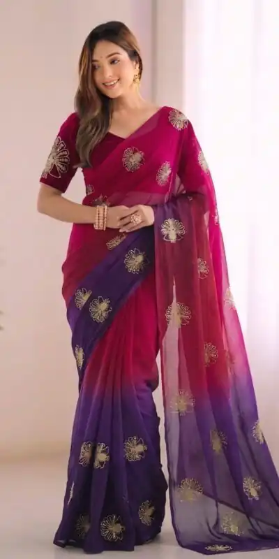 SC 1052 Purple Fendy Silk Saree Perfect for Wedding, Party, Baby Shower, Pongal, Housewarming – . Available at ₹1799 only. Delivery 4-6 Working Days. | Sarees, Bollywood Sarees, Creative Sarees, Designer Sarees, Embroidered Sarees, Ethnic Saree, Modern Digital sarees, Party Wear Sarees