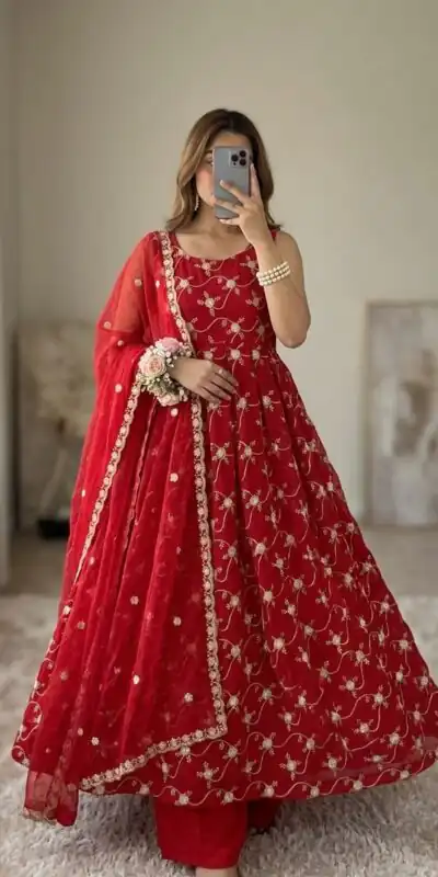 KD 1534 Red in Color Fendy Silk Designer Work Salwar Suit . Introductory Price ₹2499. Delivery 4-6 Working Days. Shop now. | Jump Suits, Salwar suit, Designer Suits, Casual Suits, Creative suits, Palazzo Suits, Party Wear Suits, Patiala Suits, Straight Suits