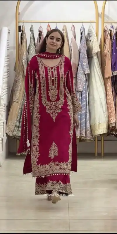 SR 1716 Red Colour Faux Georgette Salwar Suit with Lace Work. Introductory Price ₹2449. Delivery 4-6 Working Days. Shop now. | Jump Suits, Salwar suit, Designer Suits, Casual Suits, Creative suits, Palazzo Suits, Party Wear Suits, Patiala Suits, Straight Suits