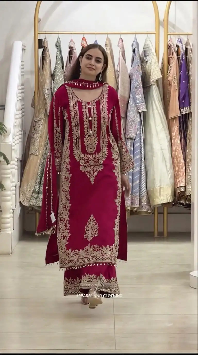 SR 1716 Red Colour Faux Georgette Salwar Suit with Lace Work. Introductory Price ₹2449. Delivery 4-6 Working Days. Shop now. | Jump Suits, Salwar suit, Designer Suits, Casual Suits, Creative suits, Palazzo Suits, Party Wear Suits, Patiala Suits, Straight Suits