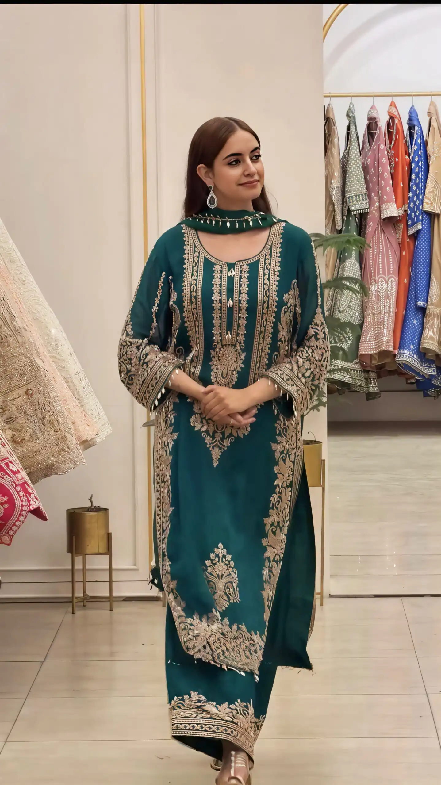 SR 1716 Teal Colour Faux Georgette Salwar Suit with Lace Work. Introductory Price ₹2449. Delivery 4-6 Working Days. Shop now. | Jump Suits, Salwar suit, Designer Suits, Casual Suits, Creative suits, Palazzo Suits, Party Wear Suits, Patiala Suits, Straight Suits