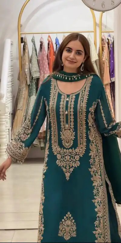 SR 1716 Teal Colour Faux Georgette Salwar Suit with Lace Work. Introductory Price ₹2449. Delivery 4-6 Working Days. Shop now. | Jump Suits, Salwar suit, Designer Suits, Casual Suits, Creative suits, Palazzo Suits, Party Wear Suits, Patiala Suits, Straight Suits