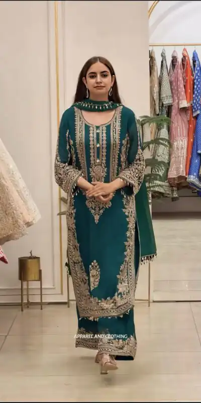 SR 1716 Teal Colour Faux Georgette Salwar Suit with Lace Work. Introductory Price ₹2449. Delivery 4-6 Working Days. Shop now. | Jump Suits, Salwar suit, Designer Suits, Casual Suits, Creative suits, Palazzo Suits, Party Wear Suits, Patiala Suits, Straight Suits
