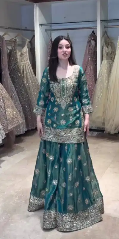 WW 1243 Teal NC Zimmy Silk Salwar Suit Perfect for Wedding, Party, Baby Shower, Festival Celebrations, Pongal – . Grab it for ₹2449. Delivery 4-6 Worki | Jump Suits, Salwar suit, Designer Suits, Casual Suits, Creative suits, Palazzo Suits, Party Wear Suits, Patiala Suits, Straight Suits