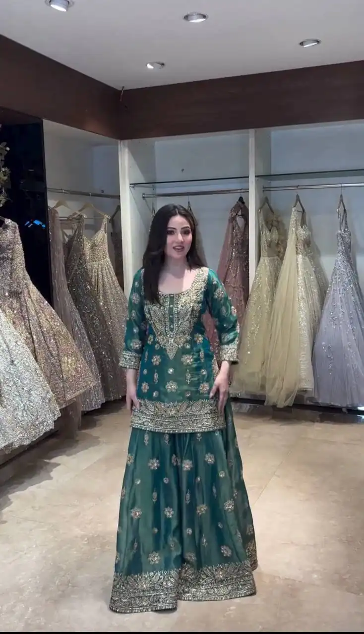 WW 1243 Teal NC Zimmy Silk Salwar Suit Perfect for Wedding, Party, Baby Shower, Festival Celebrations, Pongal – . Grab it for ₹2449. Delivery 4-6 Worki | Jump Suits, Salwar suit, Designer Suits, Casual Suits, Creative suits, Palazzo Suits, Party Wear Suits, Patiala Suits, Straight Suits