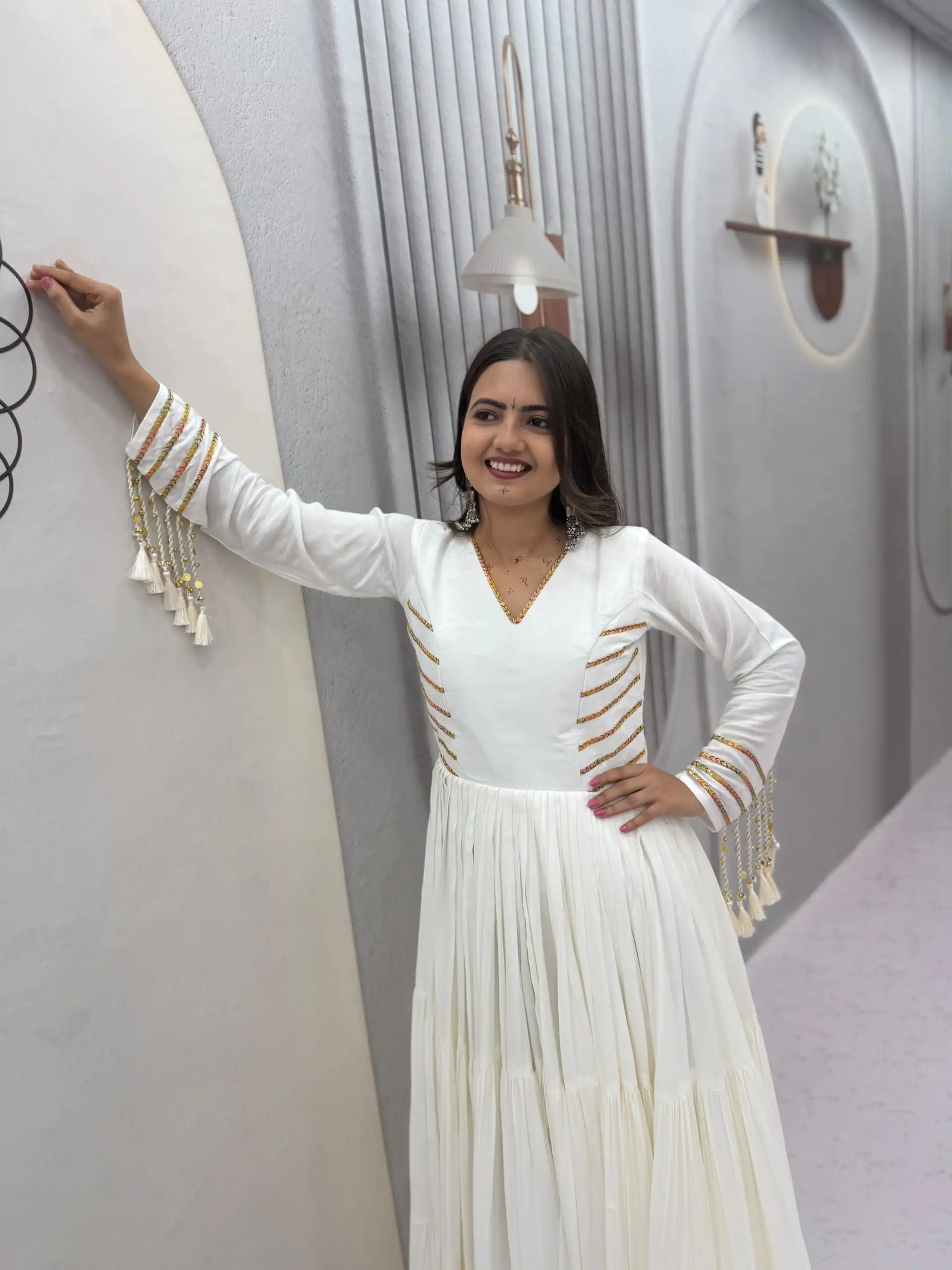 PC 590 White in Color Pure Cotton ace Work Gown . Wedding, Party, Festive, Events Get it for ₹2449. Delivery 4-6 Working Days. Best Online Shop now. | Gowns, Bollywood Gowns, Creative Gowns, Designer Gowns, Embroidered Gowns, Party Wear Gowns