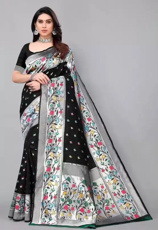 KPR 295 Black Soft Lichi Silk Cloth Saree Perfect for Wedding, Party, Family Gatherings, Sangeet, Ethnic Day – . Festive Deal ₹1449. Delivery 4-6 Workin | Sarees, Bollywood Sarees, Creative Sarees, Designer Sarees, Embroidered Sarees, Ethnic Saree, Modern Digital sarees, Party Wear Sarees