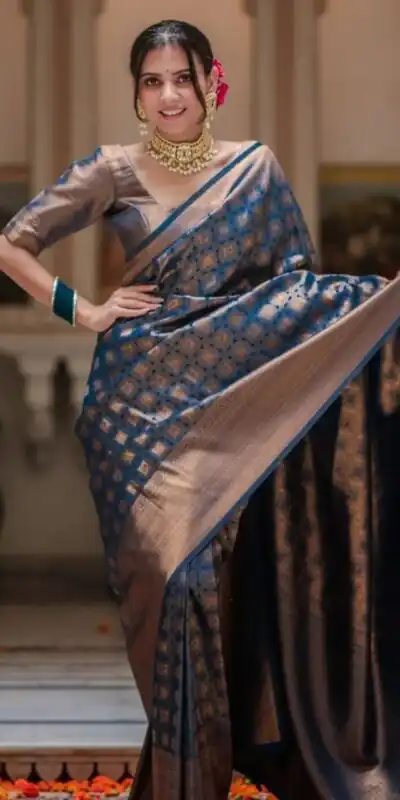 KPR 237 Blue Soft Lichi Silk Cloth Saree Perfect for Wedding, Party, Family Gatherings, Sangeet, Ethnic Day – . Festive Deal ₹1299. Delivery 4-6 Workin | Sarees, Bollywood Sarees, Creative Sarees, Designer Sarees, Embroidered Sarees, Ethnic Saree, Modern Digital sarees, Party Wear Sarees