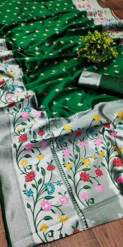 KPR 295 Green Soft Lichi Silk Cloth Saree Perfect for Wedding, Party, Family Gatherings, Sangeet, Ethnic Day – . Festive Deal ₹1449. Delivery 4-6 Workin | Sarees, Bollywood Sarees, Creative Sarees, Designer Sarees, Embroidered Sarees, Ethnic Saree, Modern Digital sarees, Party Wear Sarees