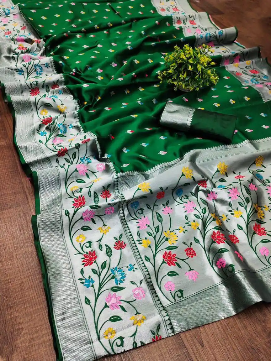 KPR 295 Green Soft Lichi Silk Cloth Saree Perfect for Wedding, Party, Family Gatherings, Sangeet, Ethnic Day – . Festive Deal ₹1449. Delivery 4-6 Workin | Sarees, Bollywood Sarees, Creative Sarees, Designer Sarees, Embroidered Sarees, Ethnic Saree, Modern Digital sarees, Party Wear Sarees