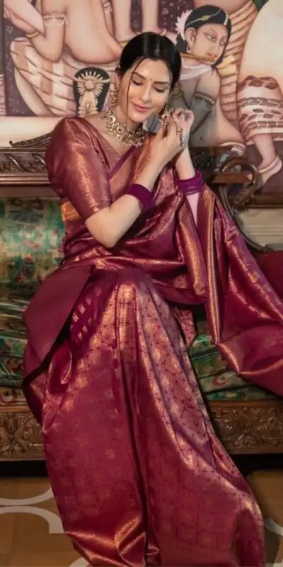 KPR 237 Maroon Soft Lichi Silk Cloth Saree Perfect for Wedding, Party, Family Gatherings, Sangeet, Ethnic Day – . Festive Deal ₹1299. Delivery 4-6 Workin | Sarees, Bollywood Sarees, Creative Sarees, Designer Sarees, Embroidered Sarees, Ethnic Saree, Modern Digital sarees, Party Wear Sarees