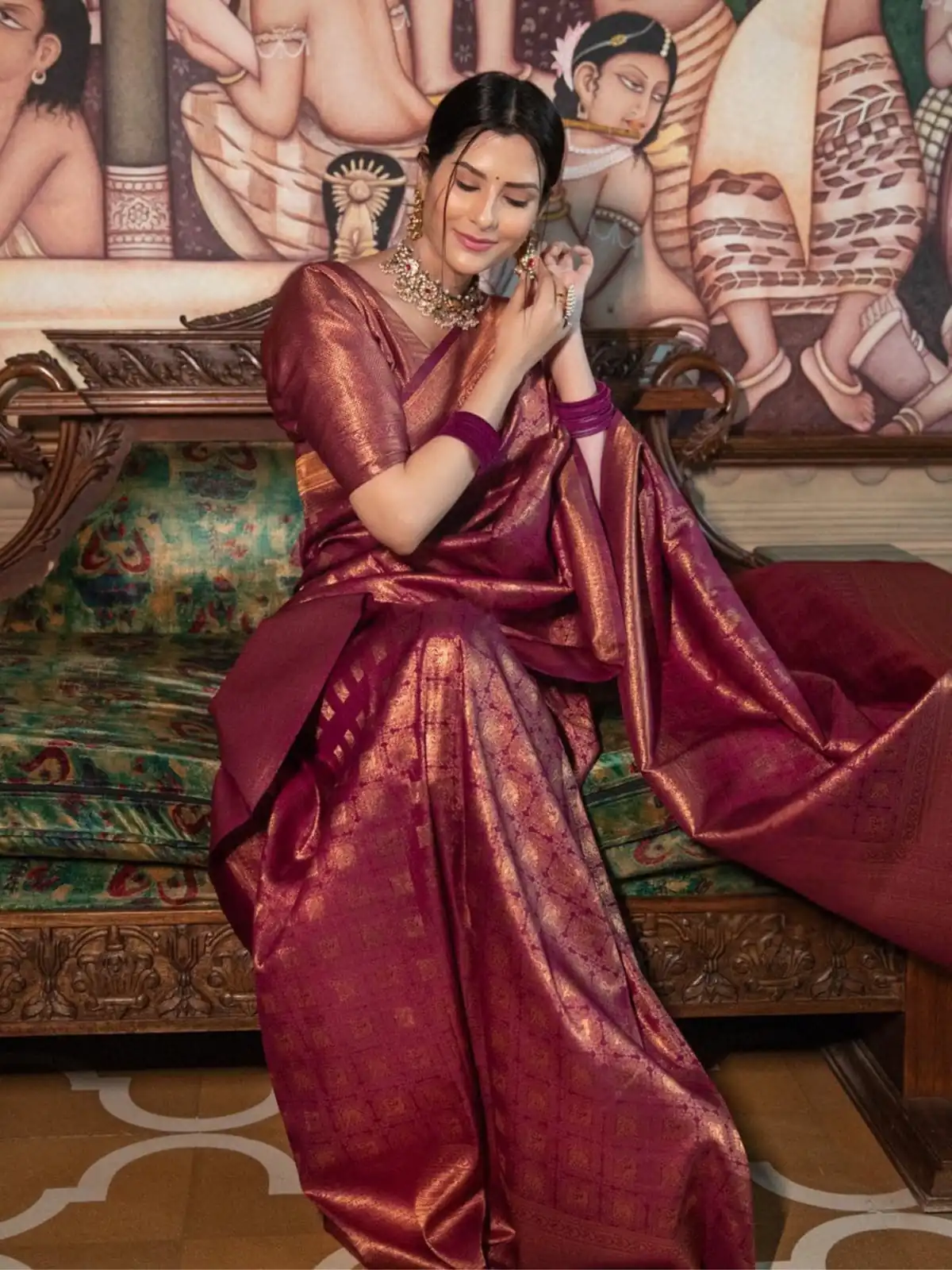 KPR 237 Maroon Soft Lichi Silk Cloth Saree Perfect for Wedding, Party, Family Gatherings, Sangeet, Ethnic Day – . Festive Deal ₹1299. Delivery 4-6 Workin | Sarees, Bollywood Sarees, Creative Sarees, Designer Sarees, Embroidered Sarees, Ethnic Saree, Modern Digital sarees, Party Wear Sarees
