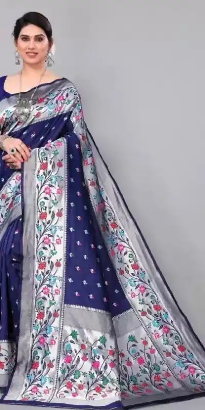 KPR 295 Navy Blue Soft Lichi Silk Cloth Saree Perfect for Wedding, Party, Family Gatherings, Sangeet, Ethnic Day – . Festive Deal ₹1449. Delivery 4-6 Workin | Sarees, Bollywood Sarees, Creative Sarees, Designer Sarees, Embroidered Sarees, Ethnic Saree, Modern Digital sarees, Party Wear Sarees