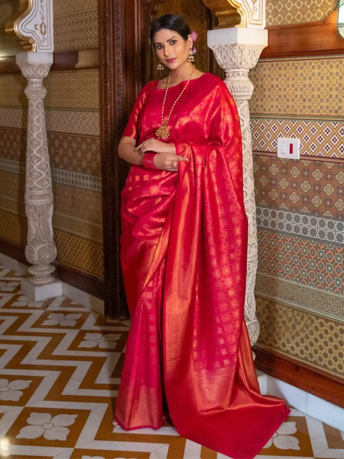 KPR 237 Red Soft Lichi Silk Cloth Saree Perfect for Wedding, Party, Family Gatherings, Sangeet, Ethnic Day – . Festive Deal ₹1299. Delivery 4-6 Workin | Sarees, Bollywood Sarees, Creative Sarees, Designer Sarees, Embroidered Sarees, Ethnic Saree, Modern Digital sarees, Party Wear Sarees