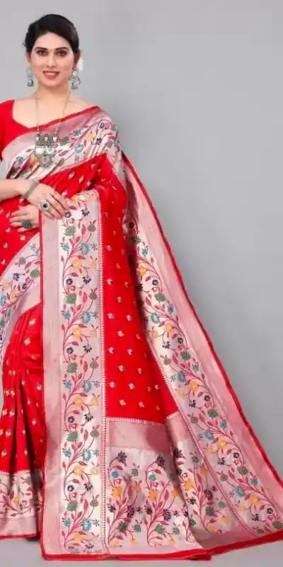 KPR 295 Red Soft Lichi Silk Cloth Saree Perfect for Wedding, Party, Family Gatherings, Sangeet, Ethnic Day – . Festive Deal ₹1449. Delivery 4-6 Workin | Sarees, Bollywood Sarees, Creative Sarees, Designer Sarees, Embroidered Sarees, Ethnic Saree, Modern Digital sarees, Party Wear Sarees
