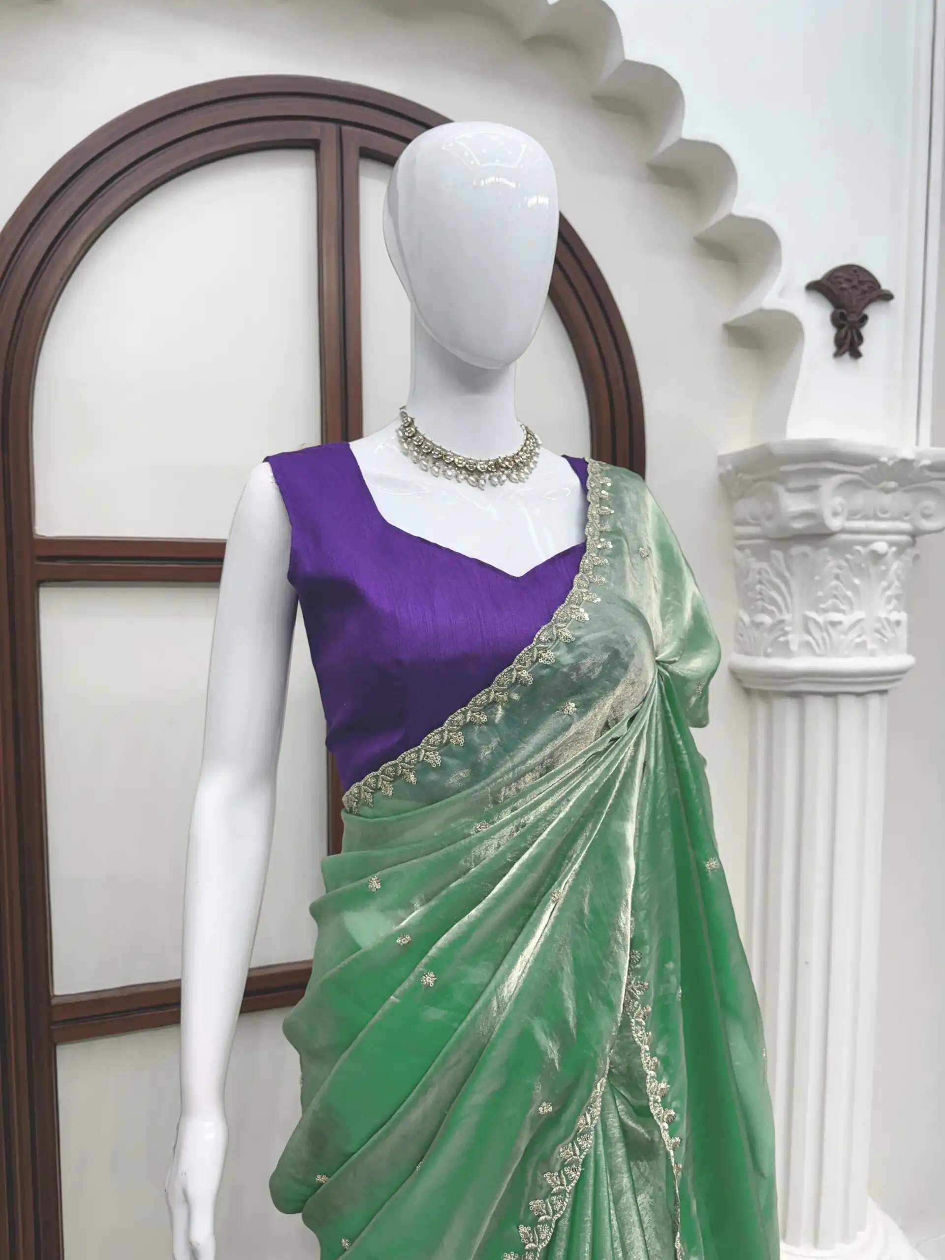 KD 633 Sea Green | Sea Green Fendy Silk Saree with Sequins Work. Festive Deal ₹1849. Delivery 4-6 Working Days. Shop now. | Sarees, Bollywood Sarees, Creative Sarees, Designer Sarees, Embroidered Sarees, Ethnic Saree, Modern Digital sarees, Party Wear Sarees