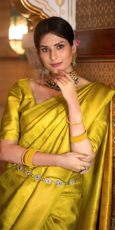 KPR 237 Yellow Soft Lichi Silk Cloth Saree Perfect for Wedding, Party, Family Gatherings, Sangeet, Ethnic Day – . Festive Deal ₹1299. Delivery 4-6 Workin | Sarees, Bollywood Sarees, Creative Sarees, Designer Sarees, Embroidered Sarees, Ethnic Saree, Modern Digital sarees, Party Wear Sarees