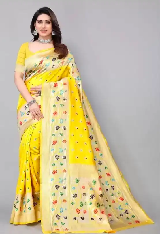 KPR 295 Yellow Soft Lichi Silk Cloth Saree Perfect for Wedding, Party, Family Gatherings, Sangeet, Ethnic Day – . Festive Deal ₹1449. Delivery 4-6 Workin | Sarees, Bollywood Sarees, Creative Sarees, Designer Sarees, Embroidered Sarees, Ethnic Saree, Modern Digital sarees, Party Wear Sarees
