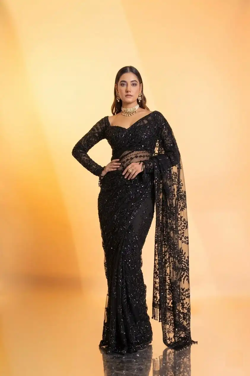 DF 3462 Black Color Butterfly Net Heavy 5mm Sequins Embroidery work Saree Casual, Wedding, Festive, Events . Expected Delivery  4-6 Working Days @1999/- only                                                                                | Sarees, Bollywood Sarees, Creative Sarees, Designer Sarees, Embroidered Sarees, Ethnic Saree, Modern Digital sarees, Party Wear Sarees