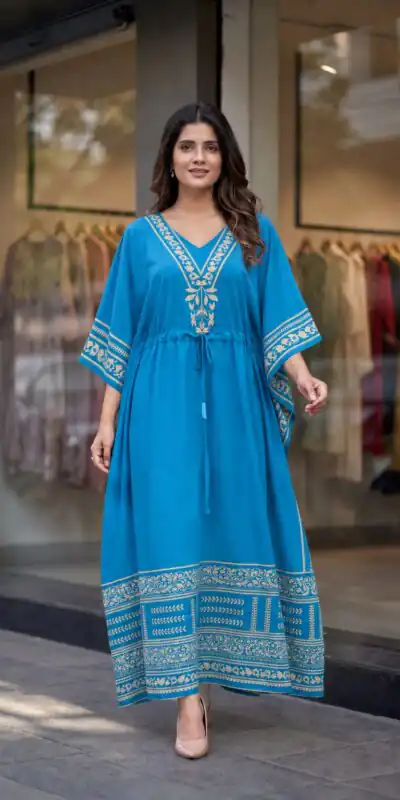 INLI Kaftan vol 7.0 Trendy Blue French Crape Prints Kaftan Kurti . Get it for ₹1399. Delivery 4-6 Working Days. Shop now. | Kurti, Bollywood Kurti, Creative Kurtis, Designer Kurti, Party Wear Kurti, Selfie Kurti