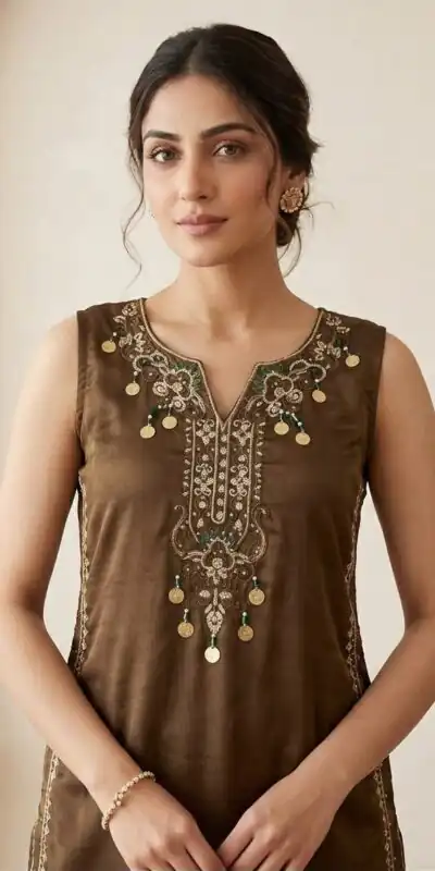 LG 2126 Brown Cos Moss Salwar Suit with Embroidery Work & Sequins Work. Affordable Price ₹2149. Delivery 4-6 Working Days. Shop now. | Jump Suits, Salwar suit, Designer Suits, Casual Suits, Creative suits, Palazzo Suits, Party Wear Suits, Patiala Suits, Straight Suits