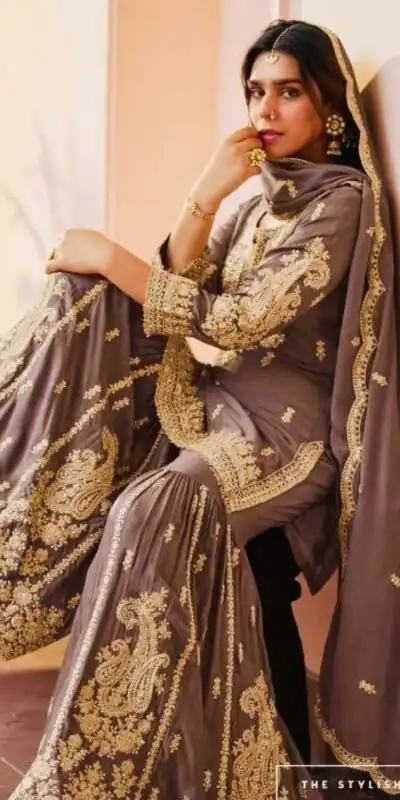 ZC 3 Idiots Brown Faux Georgette Salwar Suit with Lace Work & Embroidery Work. Introductory Price ₹2399. Delivery 4-6 Working Days. Shop now. | Jump Suits, Salwar suit, Designer Suits, Casual Suits, Creative suits, Palazzo Suits, Party Wear Suits, Patiala Suits, Straight Suits