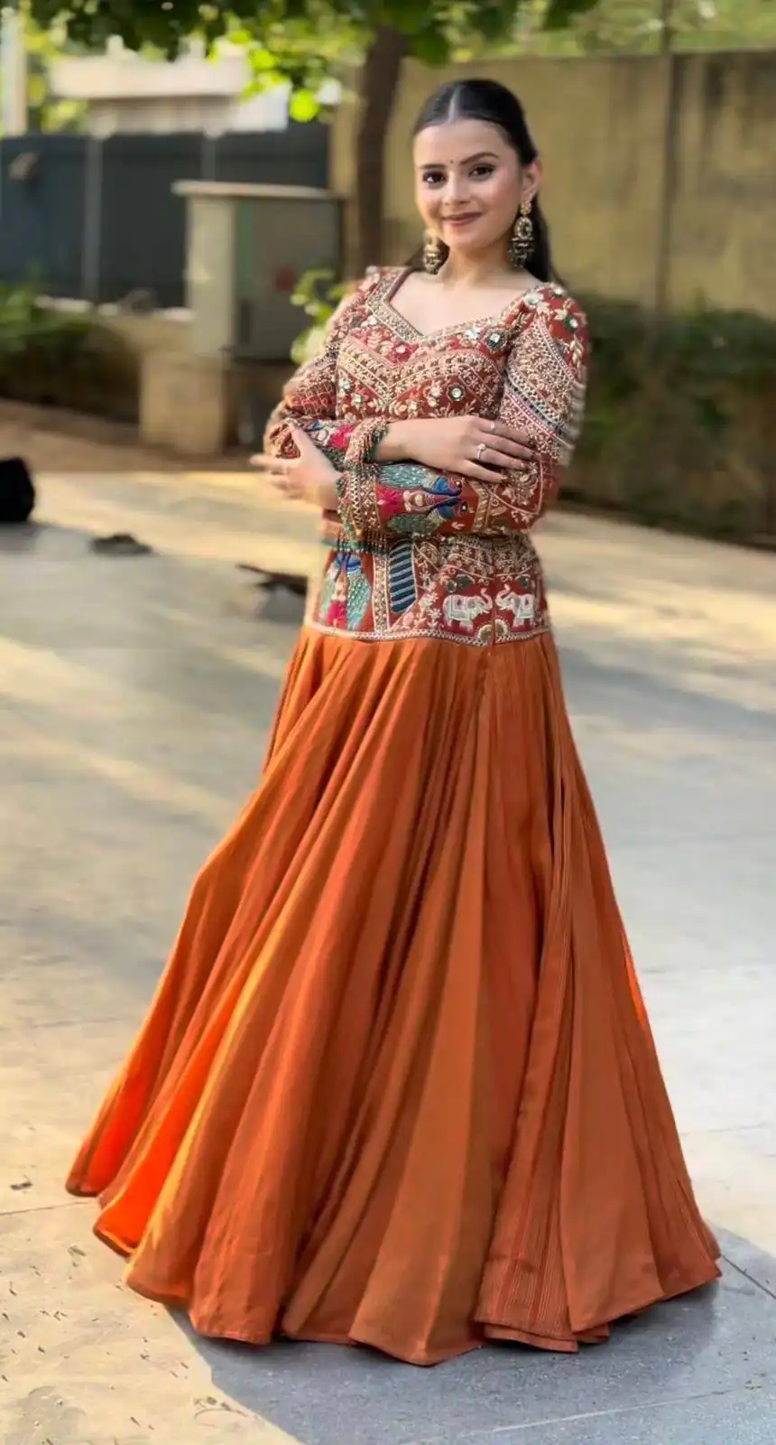PC 579 Orange Chinon silk Lehenga Choli with Sequins Work & Embroidery Work. Now at just ₹2749. Delivery 4-6 Working Days. Shop now. | Lehenga, Bollywood Lehenga, Creative Lehenga, Designer Lehenga, Embroidered Lehenga, Party Wear Lehenga