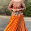 PC 579 Orange Chinon silk Lehenga Choli with Sequins Work & Embroidery Work. Now at just ₹2749. Delivery 4-6 Working Days. Shop now. | Lehenga, Bollywood Lehenga, Creative Lehenga, Designer Lehenga, Embroidered Lehenga, Party Wear Lehenga