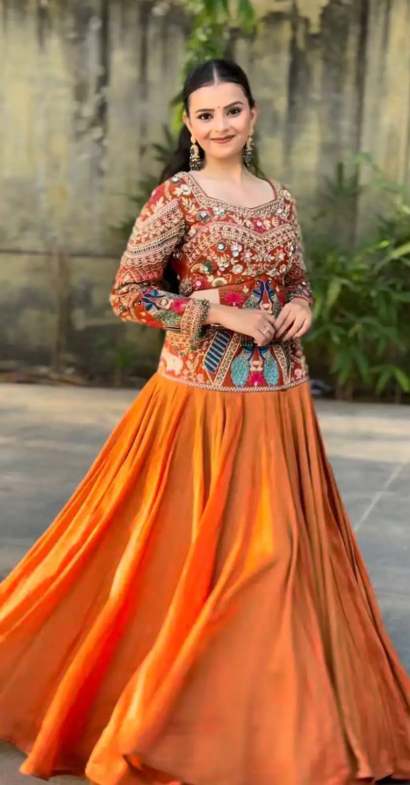 PC 579 Orange Chinon silk Lehenga Choli with Sequins Work & Embroidery Work. Now at just ₹2749. Delivery 4-6 Working Days. Shop now. | Lehenga, Bollywood Lehenga, Creative Lehenga, Designer Lehenga, Embroidered Lehenga, Party Wear Lehenga