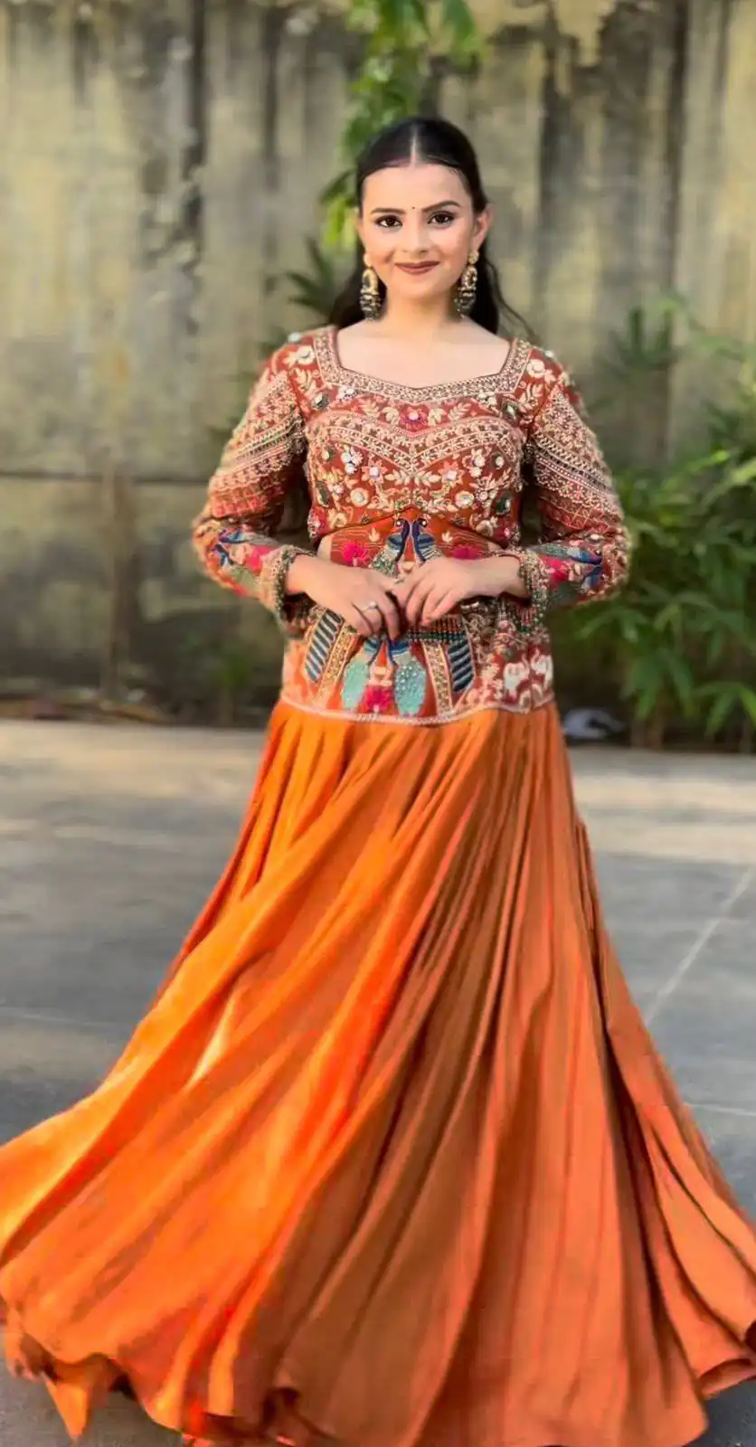 PC 579 Orange Chinon silk Lehenga Choli with Sequins Work & Embroidery Work. Now at just ₹2749. Delivery 4-6 Working Days. Shop now. | Lehenga, Bollywood Lehenga, Creative Lehenga, Designer Lehenga, Embroidered Lehenga, Party Wear Lehenga