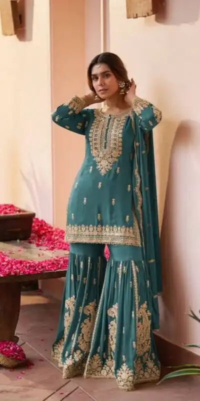 ZC 3 Idiots Teal Faux Georgette Salwar Suit with Lace Work & Embroidery Work. Introductory Price ₹2399. Delivery 4-6 Working Days. Shop now. | Jump Suits, Salwar suit, Designer Suits, Casual Suits, Creative suits, Palazzo Suits, Party Wear Suits, Patiala Suits, Straight Suits