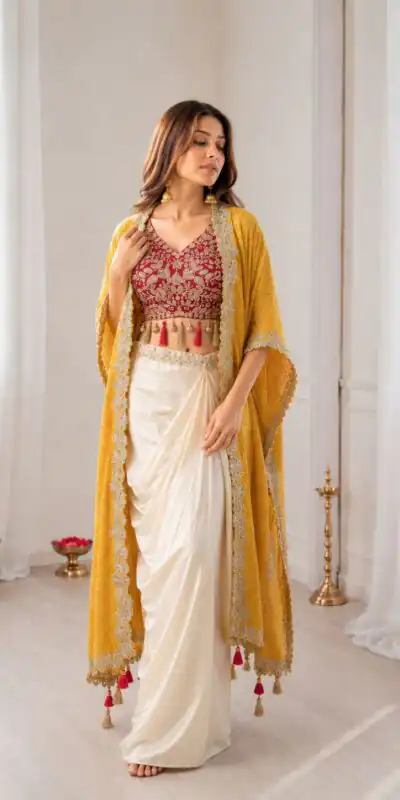 Perfect for Wedding, Party, Festival Celebrations, Holi, Pooja – BB 48 Yellow Yellow Crepe Silk Dhoti Suit. Introductory Price ₹2099. Delivery 4-6 Working | Jump Suits, Salwar suit, Designer Suits, Casual Suits, Creative suits, Palazzo Suits, Party Wear Suits, Patiala Suits, Straight Suits