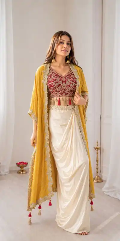 Perfect for Wedding, Party, Festival Celebrations, Holi, Pooja – BB 48 Yellow Yellow Crepe Silk Dhoti Suit. Introductory Price ₹2099. Delivery 4-6 Working | Jump Suits, Salwar suit, Designer Suits, Casual Suits, Creative suits, Palazzo Suits, Party Wear Suits, Patiala Suits, Straight Suits