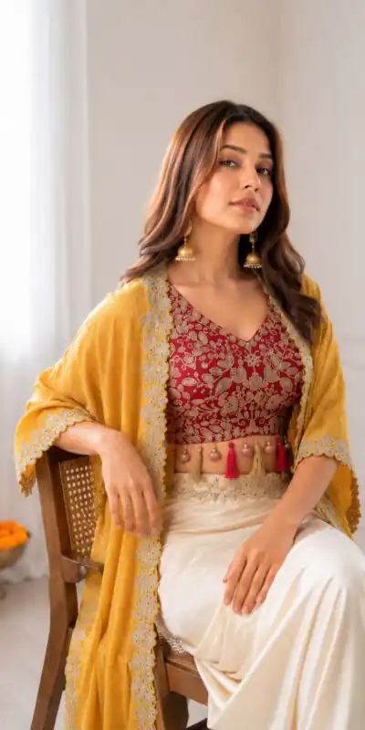 Perfect for Wedding, Party, Festival Celebrations, Holi, Pooja – BB 48 Yellow Yellow Crepe Silk Dhoti Suit. Introductory Price ₹2099. Delivery 4-6 Working | Jump Suits, Salwar suit, Designer Suits, Casual Suits, Creative suits, Palazzo Suits, Party Wear Suits, Patiala Suits, Straight Suits