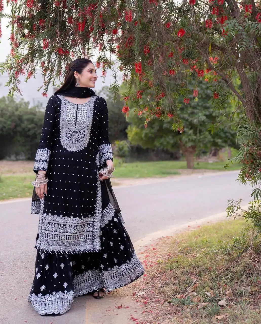 ZB 5064 Black Faux Georgette Salwar Suit with Embroidery Work. Available at ₹2049 only. Delivery 4-6 Working Days. Shop now. | Jump Suits, Salwar suit, Designer Suits, Casual Suits, Creative suits, Palazzo Suits, Party Wear Suits, Patiala Suits, Straight Suits