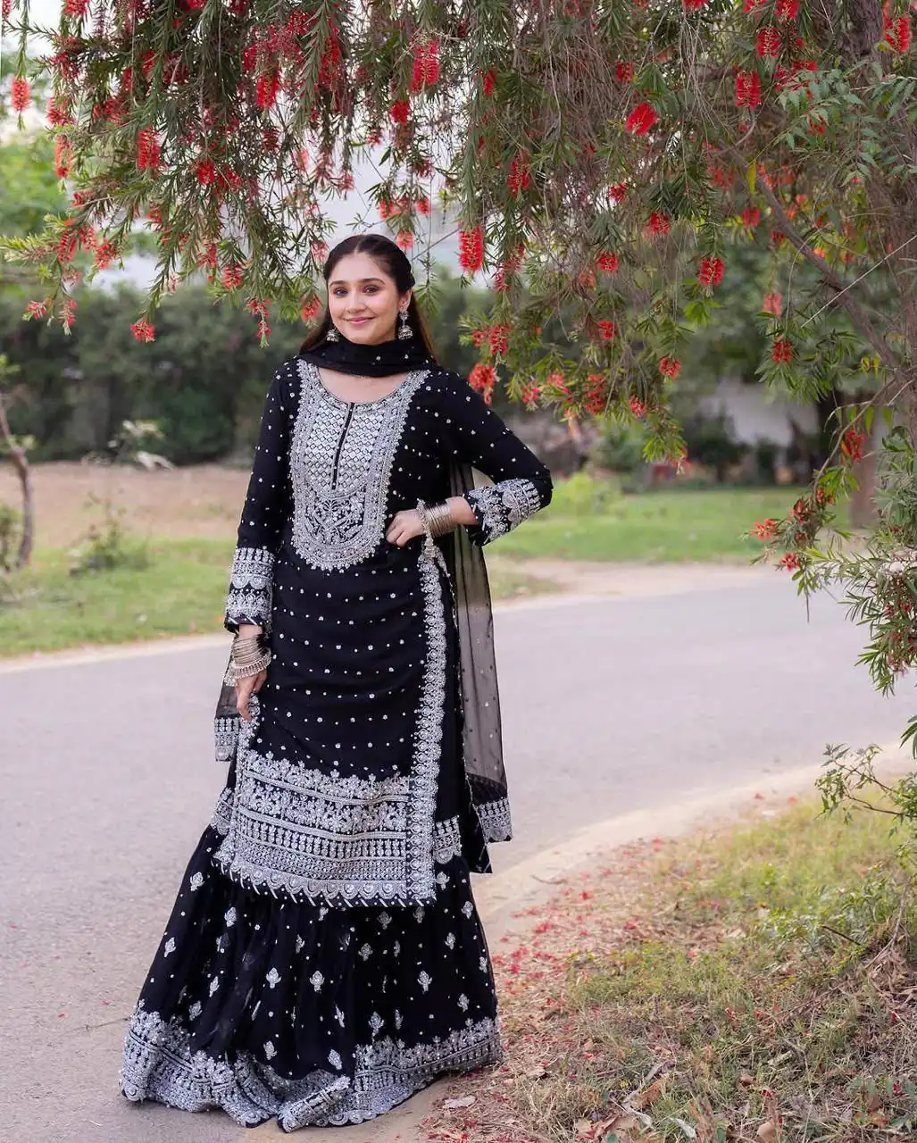 ZB 5064 Black Faux Georgette Salwar Suit with Embroidery Work. Available at ₹2049 only. Delivery 4-6 Working Days. Shop now. | Jump Suits, Salwar suit, Designer Suits, Casual Suits, Creative suits, Palazzo Suits, Party Wear Suits, Patiala Suits, Straight Suits
