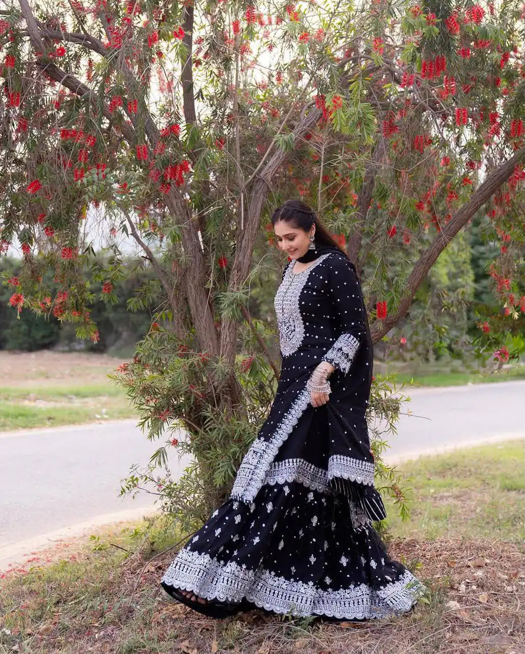 ZB 5064 Black Faux Georgette Salwar Suit with Embroidery Work. Available at ₹2049 only. Delivery 4-6 Working Days. Shop now. | Jump Suits, Salwar suit, Designer Suits, Casual Suits, Creative suits, Palazzo Suits, Party Wear Suits, Patiala Suits, Straight Suits