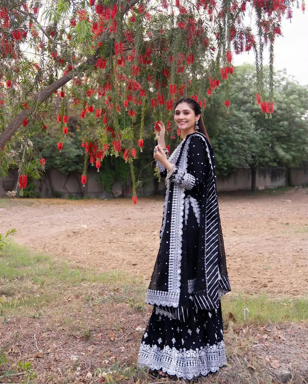 ZB 5064 Black Faux Georgette Salwar Suit with Embroidery Work. Available at ₹2049 only. Delivery 4-6 Working Days. Shop now. | Jump Suits, Salwar suit, Designer Suits, Casual Suits, Creative suits, Palazzo Suits, Party Wear Suits, Patiala Suits, Straight Suits