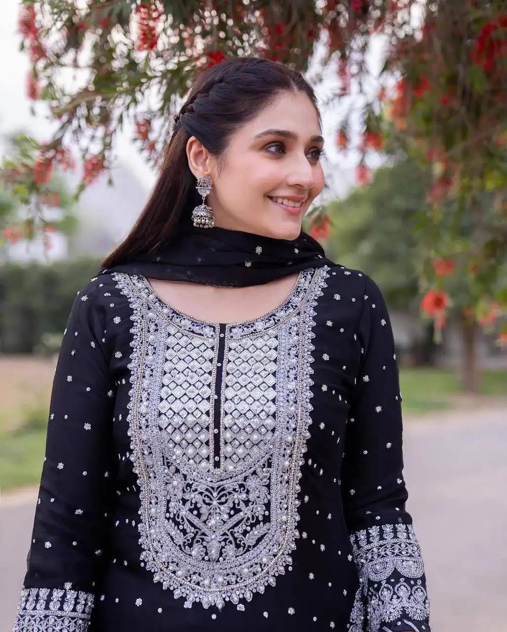 ZB 5064 Black Faux Georgette Salwar Suit with Embroidery Work. Available at ₹2049 only. Delivery 4-6 Working Days. Shop now. | Jump Suits, Salwar suit, Designer Suits, Casual Suits, Creative suits, Palazzo Suits, Party Wear Suits, Patiala Suits, Straight Suits