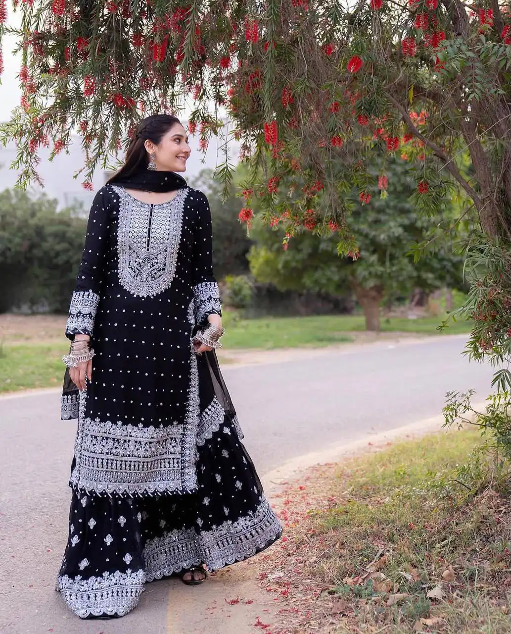 ZB 5064 Black Faux Georgette Salwar Suit with Embroidery Work. Available at ₹2049 only. Delivery 4-6 Working Days. Shop now. | Jump Suits, Salwar suit, Designer Suits, Casual Suits, Creative suits, Palazzo Suits, Party Wear Suits, Patiala Suits, Straight Suits