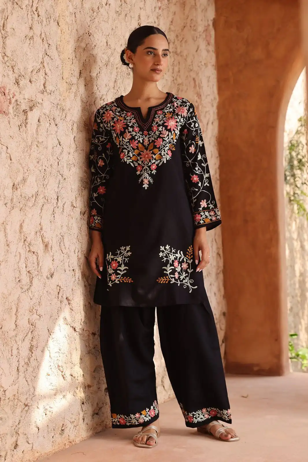 ND 5058 Black | Black Roman Silk Salwar Suit with Embroidery Work. Grab it for ₹2099. Delivery 4-6 Working Days. Shop now. | Jump Suits, Salwar suit, Designer Suits, Casual Suits, Creative suits, Palazzo Suits, Party Wear Suits, Patiala Suits, Straight Suits